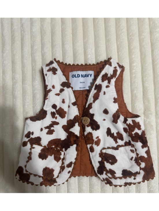Old Navy Other - Old Navy Brown and White Cow Print Baby Vest